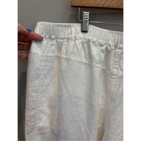 Orvis XL cream lined linen loose fit drawstring elastic waist pants - Picture 5 of 8